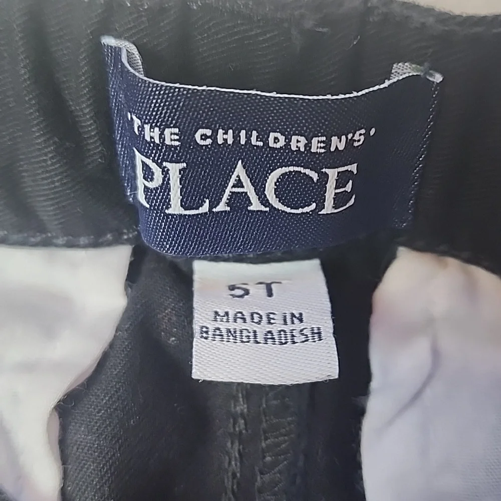 The Children’s Place Black Chino Pants Adjustable Waist Boys 5T School Uniform